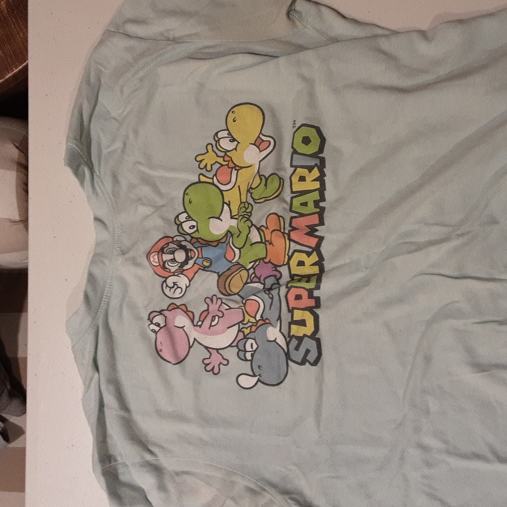 blue mario kids shirt